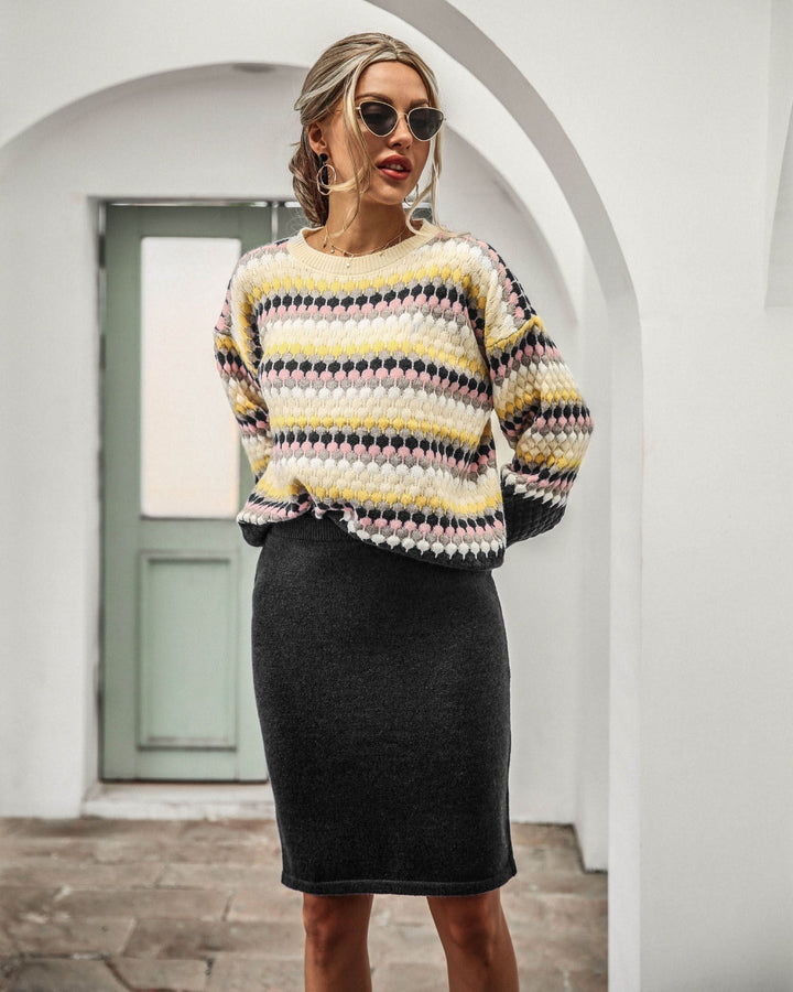 Stilla | Dame 2-delt Sæt - Pullover og Nederdel