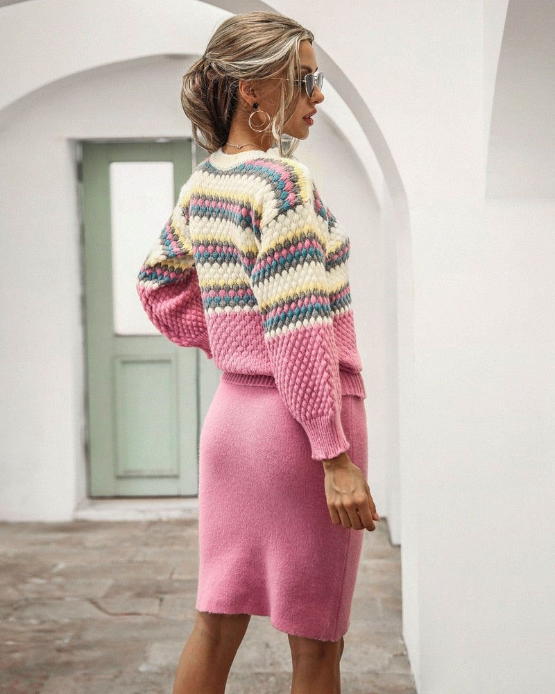 Stilla | Dame 2-delt Sæt - Pullover og Nederdel