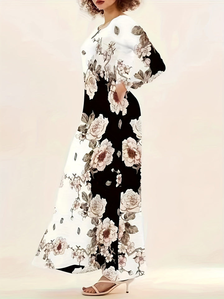 Stilla | Elegante Nøglehulskjole Med Blomsterprint