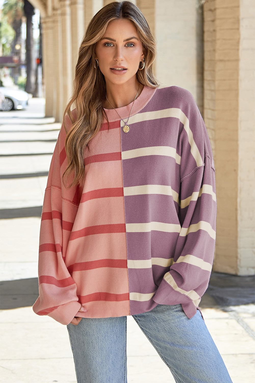 Stilla | Moderne Størrelse Pullover i Kontrastfarver
