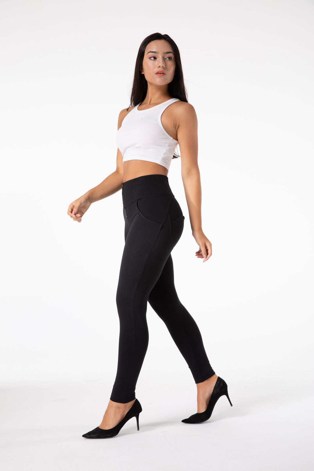 Stilla | Stramme Sorte Leggings Med Høj Talje