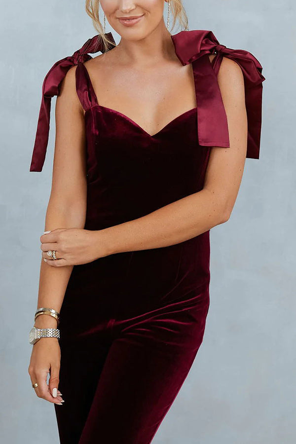 Stilla | Forkæl Mig Velvet Sweetheart Hals Skulder Bind Overall