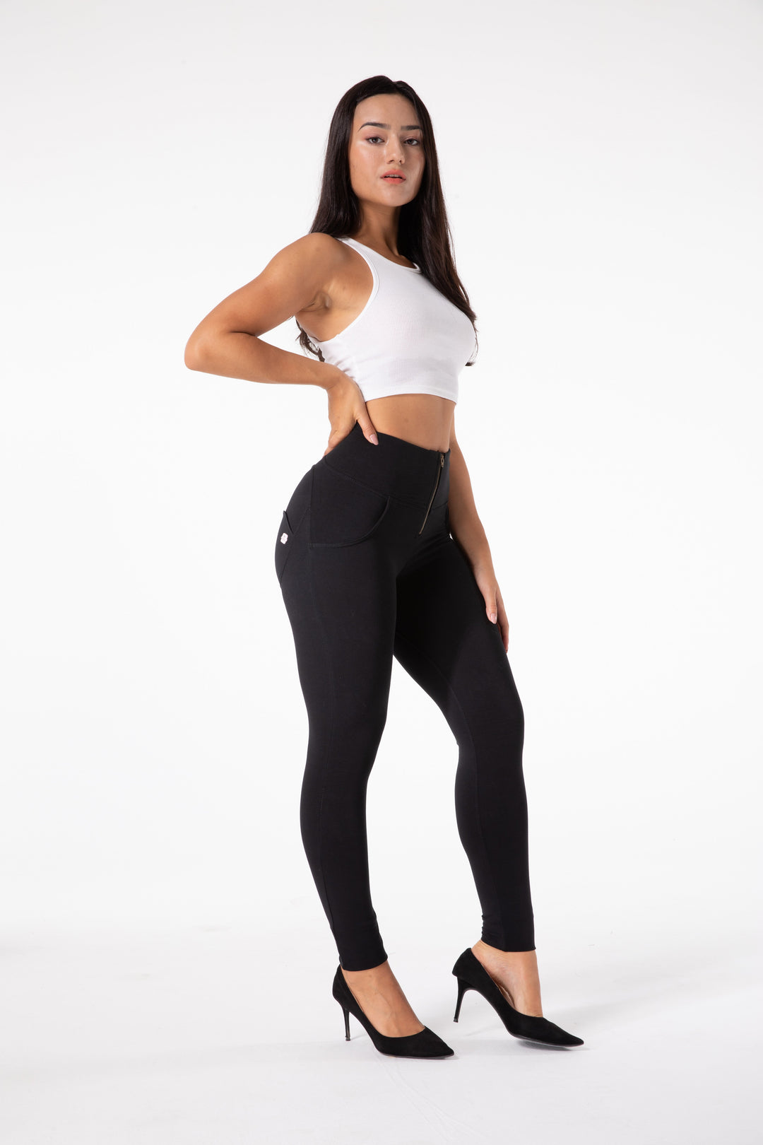 Stilla | Stramme Sorte Leggings Med Høj Talje