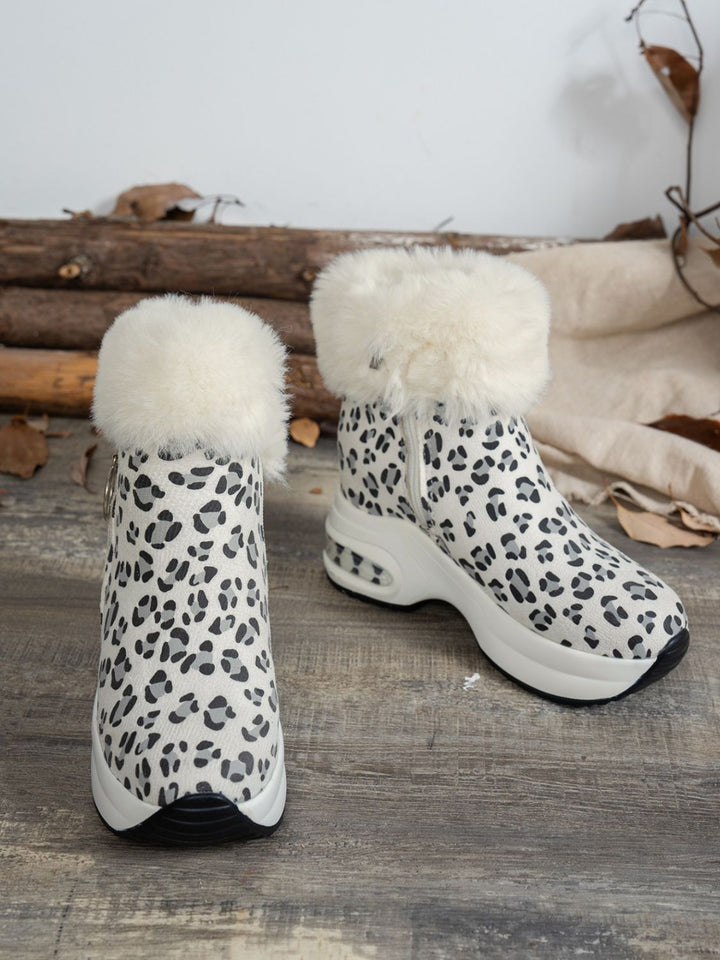 Stilla | Leopard Platform Støvler Med Sidelukning