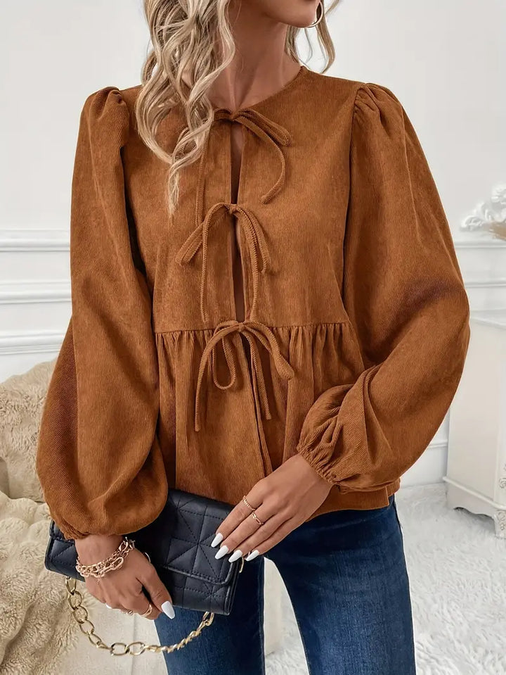 Stilla | Elegant Bluse Af Blødt Cord