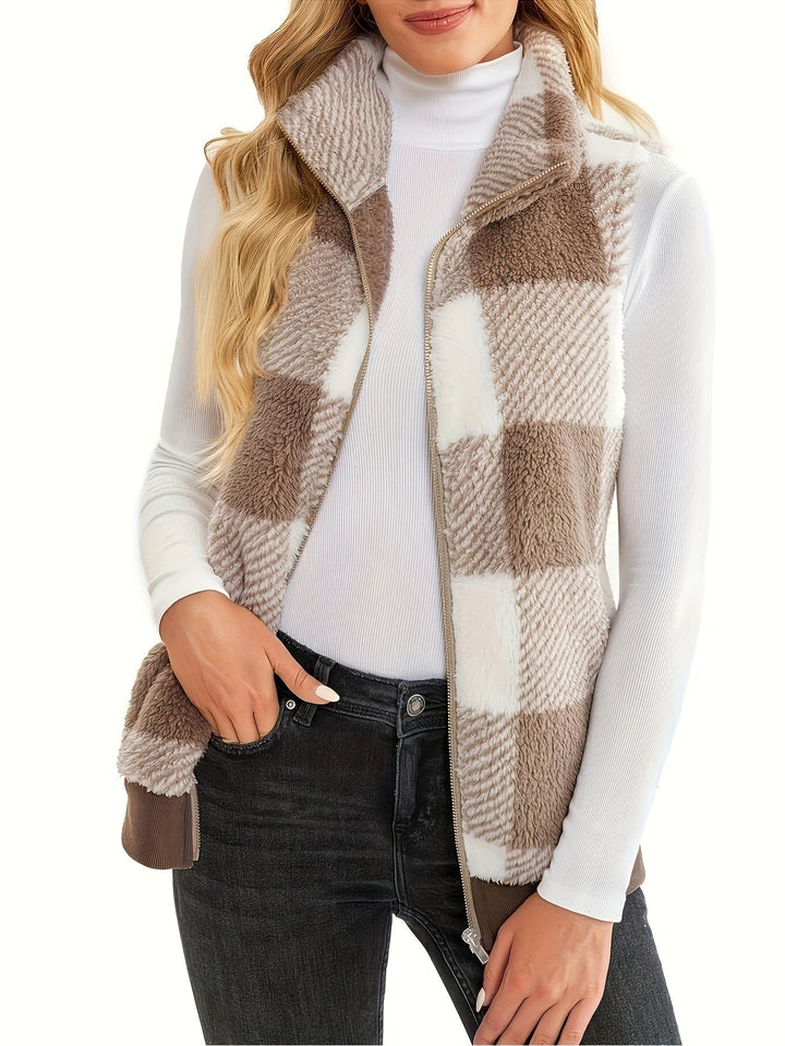 Stilla | Ternet Teddy-cardigan med ståkrave