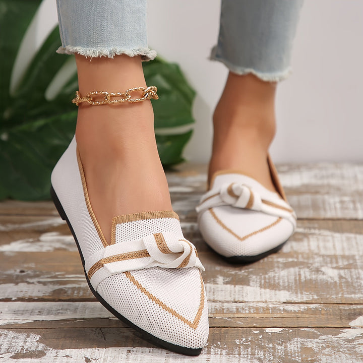 Stilla | Knot Design Flats, Åndbar Ballerina Glidende Med Spidse Tæer
