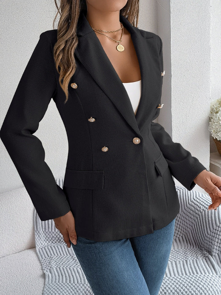 Stilla | Blazer Med Lange Ærmer og Dekorativ Reverskrave og Lommerflap