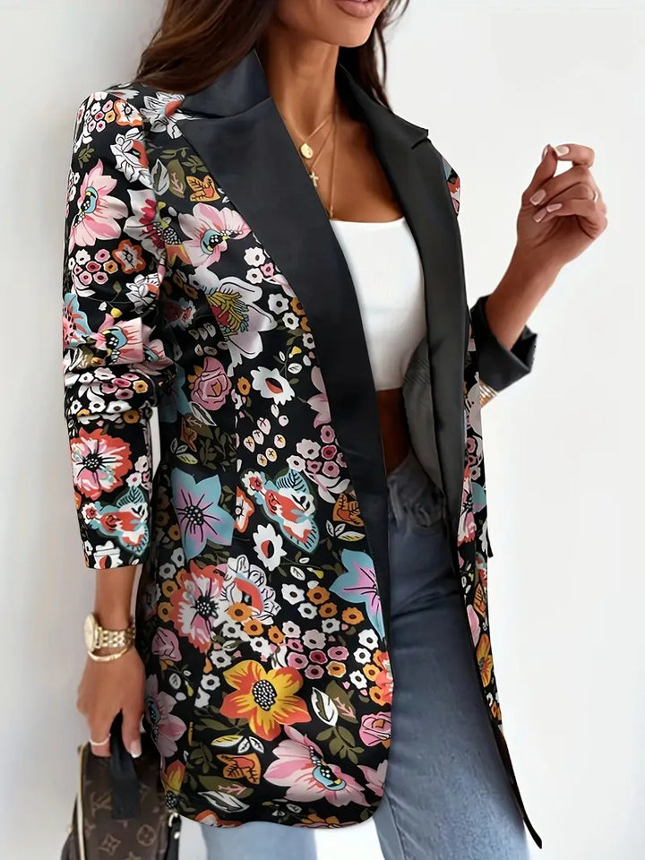 Stilla | Elegant Blazer Med Blomstret Tryk