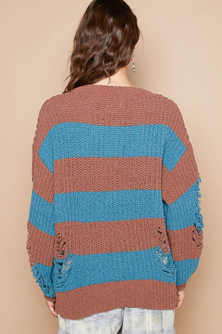 Stilla | Stribet Pullover Med Lange Ærmer I Used Look