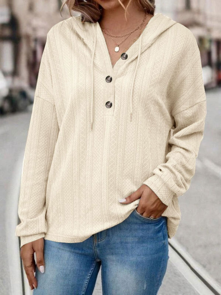 Stilla | Sweatshirt med lange ærmer, hætte, snøre og raglanærmer