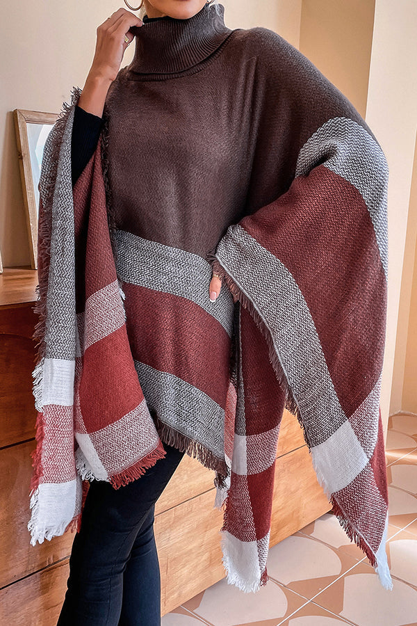 Stilla | Bubbles and Bonfires Farveblok Strik Poncho