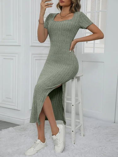 Stilla | Elegant Lang A-Line Kjole Bodycon Fit Med Bådudskæring