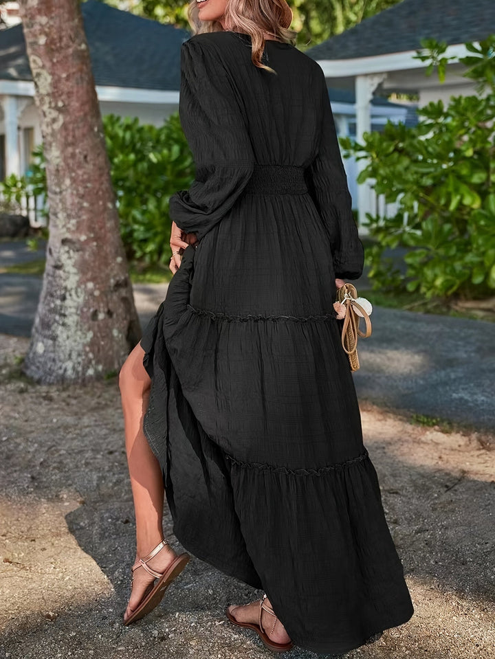 Stilla | Elegant Maxi Kjole Med V-Hals