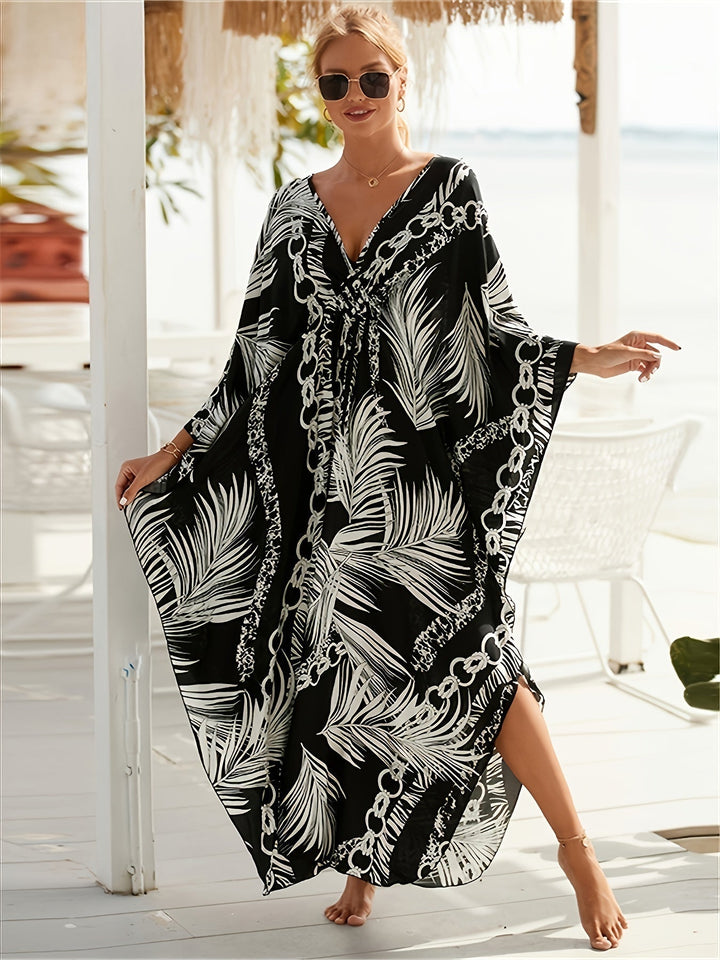 Stilla | Luksus Kædeprint Kaftan Kjole