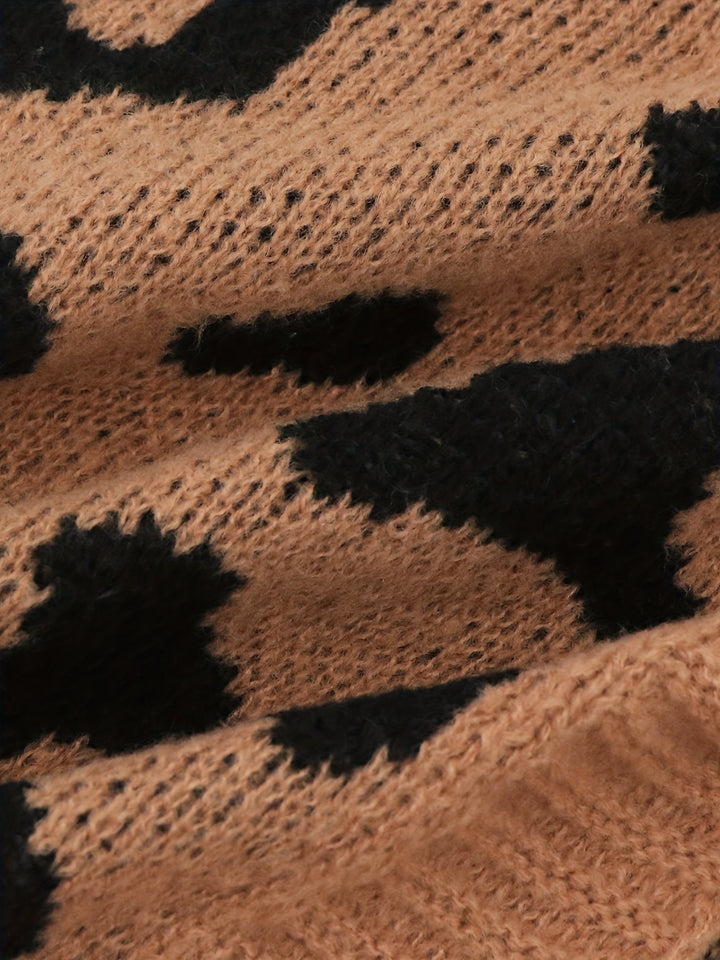 Stilla | Strikketrøje Med Leopardprint