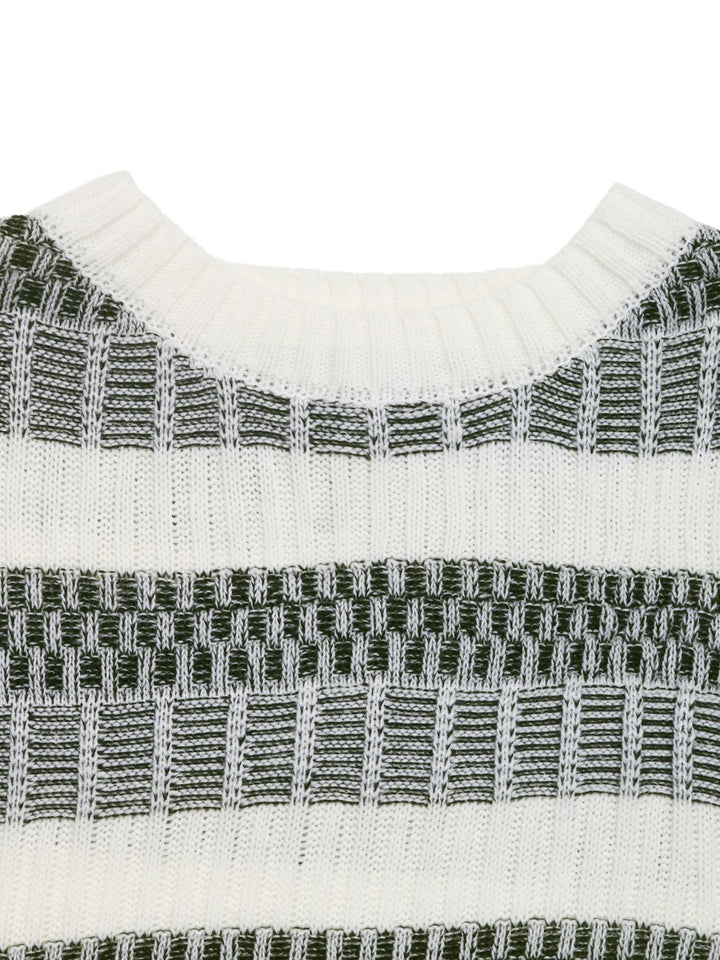 Stilla | Pullover med Rundhalsudskæring og Lange Kontrasterende Ærmer Perfee