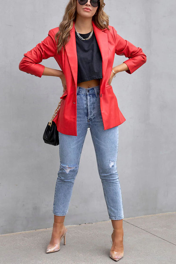 Stilla | Mode Affairs Lommer Faux Læder Blazer