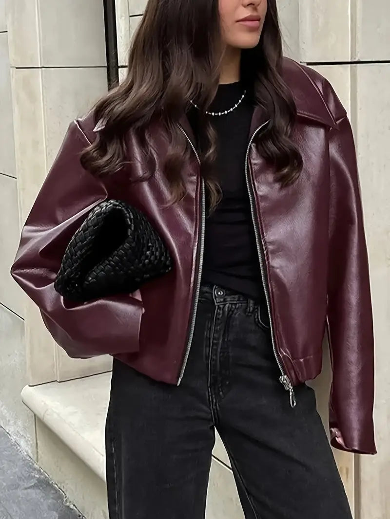 Stilla | Elegant Oversized Læderjakke