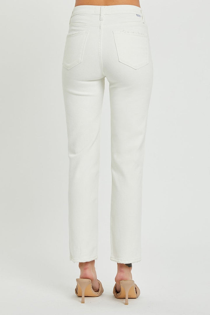 Stilla | Full Size Mid-Rise Tummy Control Straight Jeans