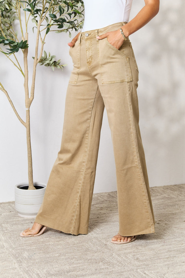 Stilla | Raw Hem Wide Leg Jeans