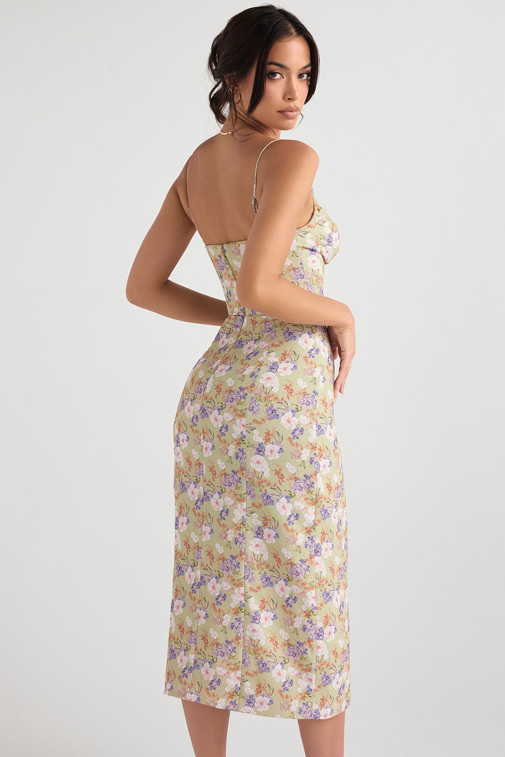 Stilla | Print Korset Midi Sunkjole