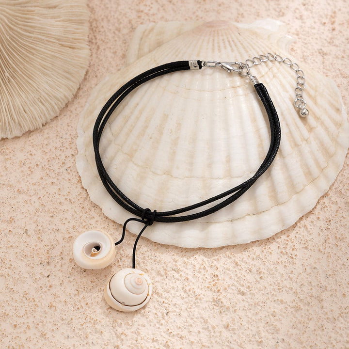 Chic Boho Shell Charm Voks Snor Perle Anklet