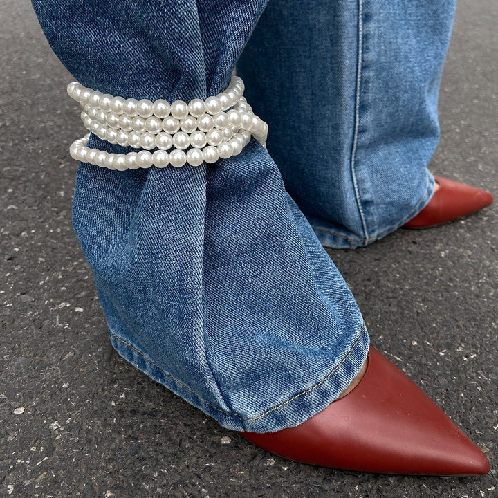 Chic Pearl Lang Kæde Ankelrem