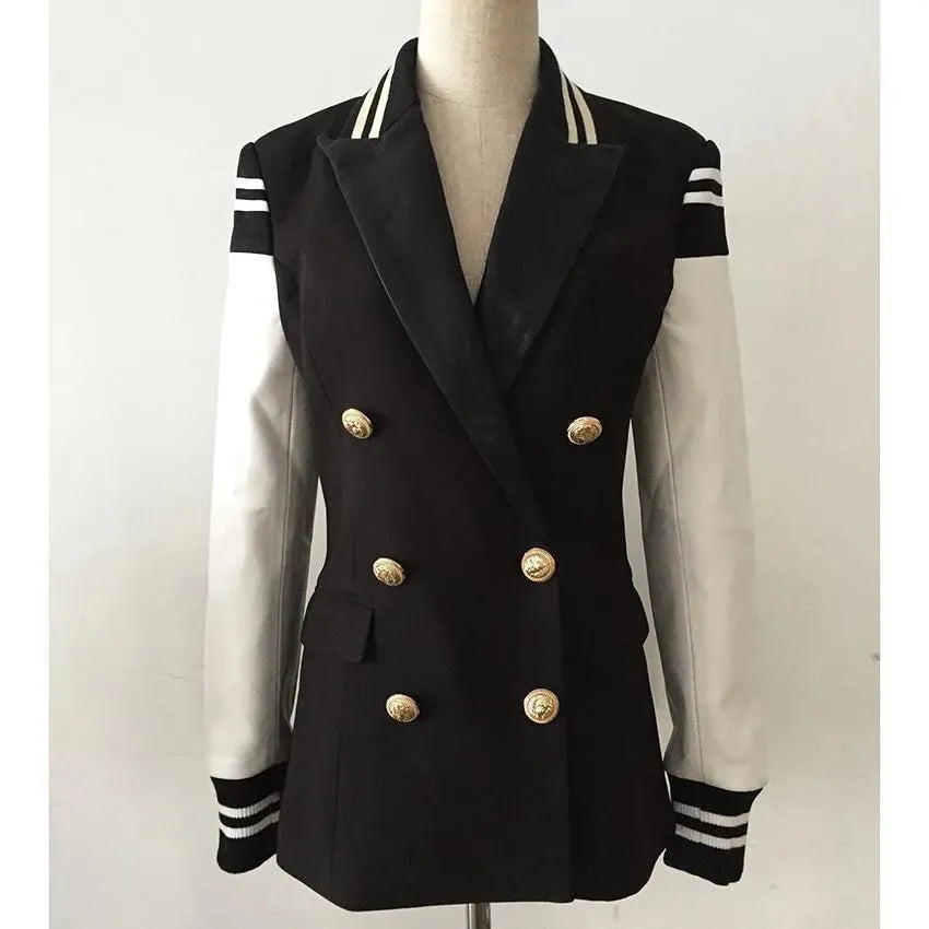 Stilla | Chloe Patchwork Læder Varsity Blazer Dame - Fritid - Patchwork