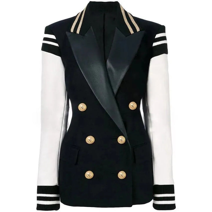 Stilla | Chloe Patchwork Læder Varsity Blazer Dame - Fritid - Patchwork