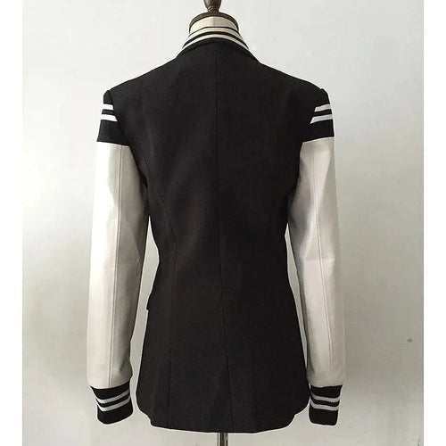 Stilla | Chloe Patchwork Læder Varsity Blazer Dame - Fritid - Patchwork