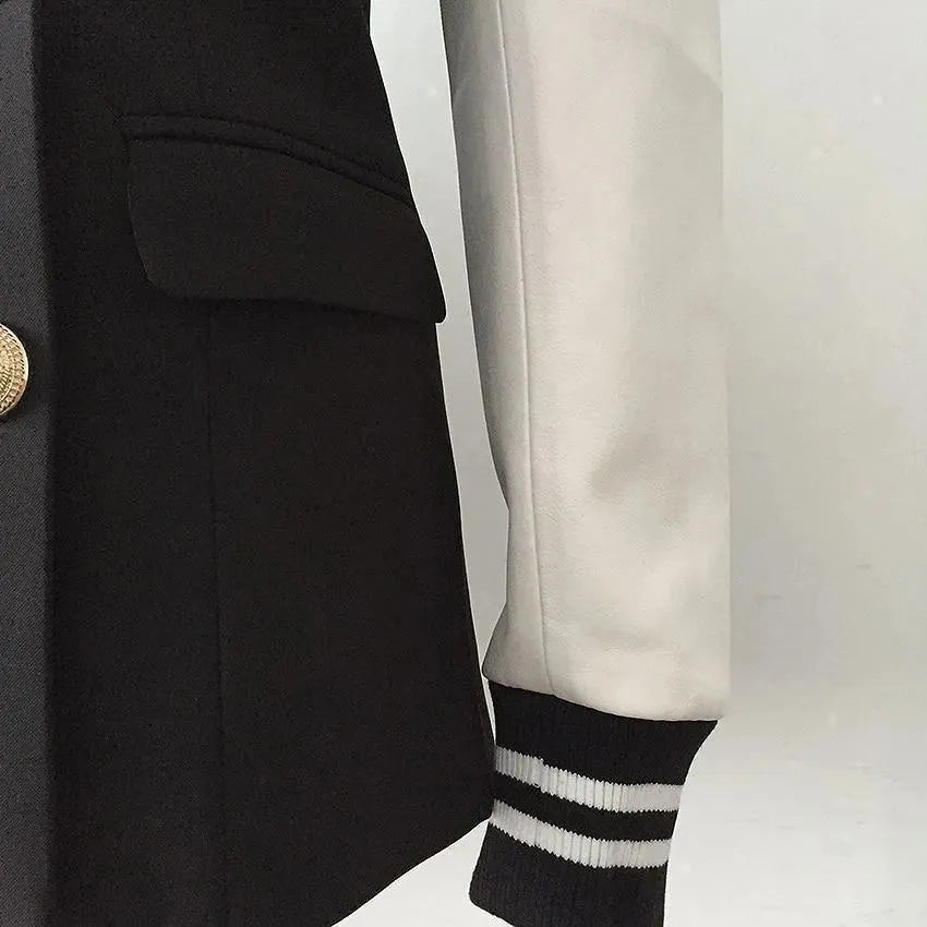 Stilla | Chloe Patchwork Læder Varsity Blazer Dame - Fritid - Patchwork