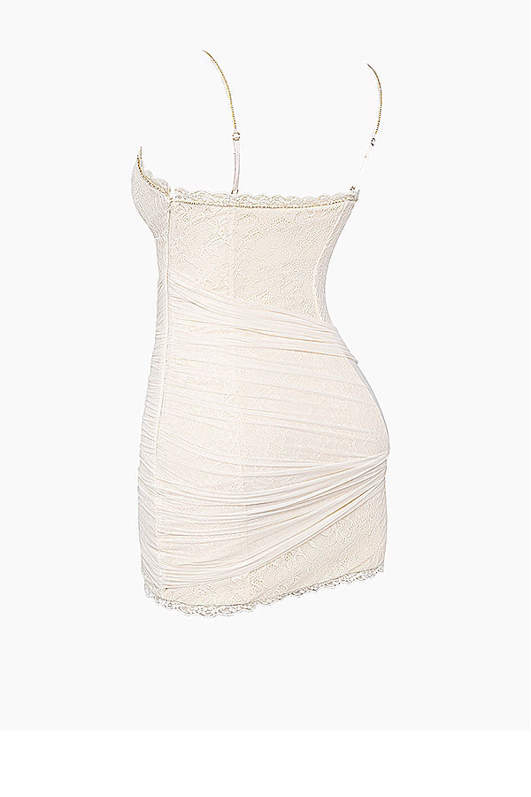 Stilla | Elskerinde Hvid Blonde Mini Kjole