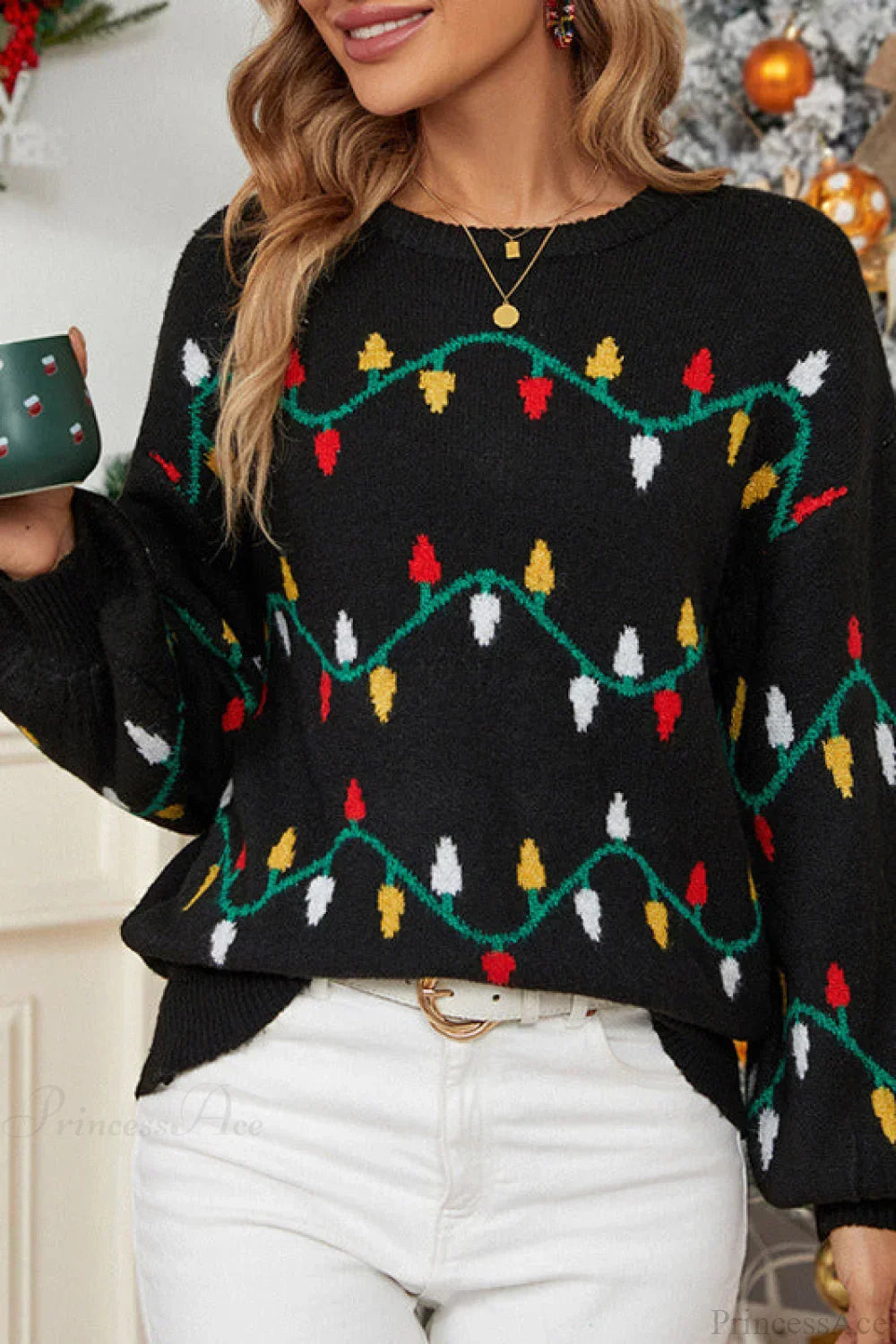 Stilla | Julelys Sød løs pullover Strikpullover