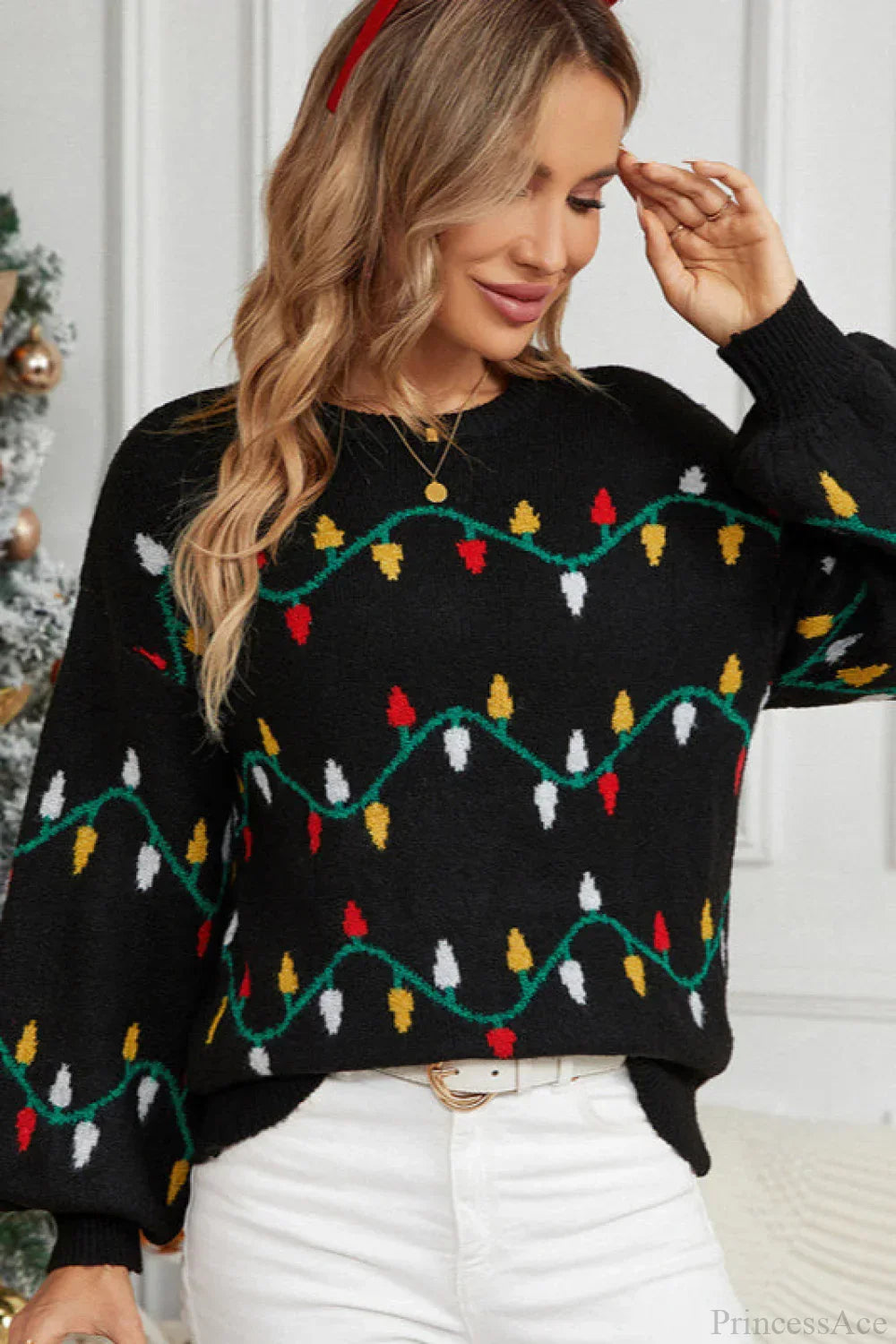 Stilla | Julelys Sød løs pullover Strikpullover