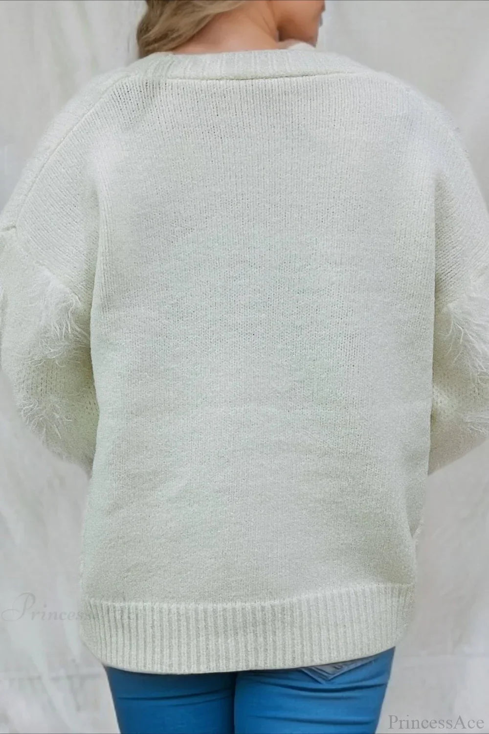 Stilla | Jul Mink Fleece 3D Trim Enkeltknaps Cardigan Sweater