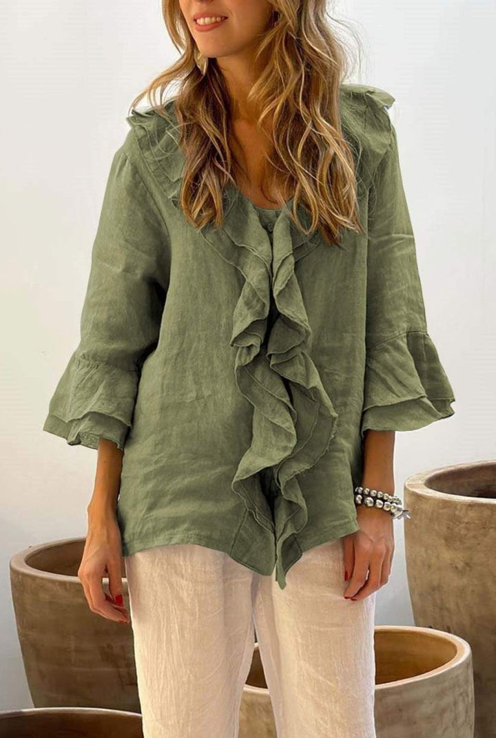 Stilla | Bluse med flæser