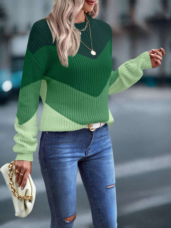 Stilla | Farverig Rundhalspullover