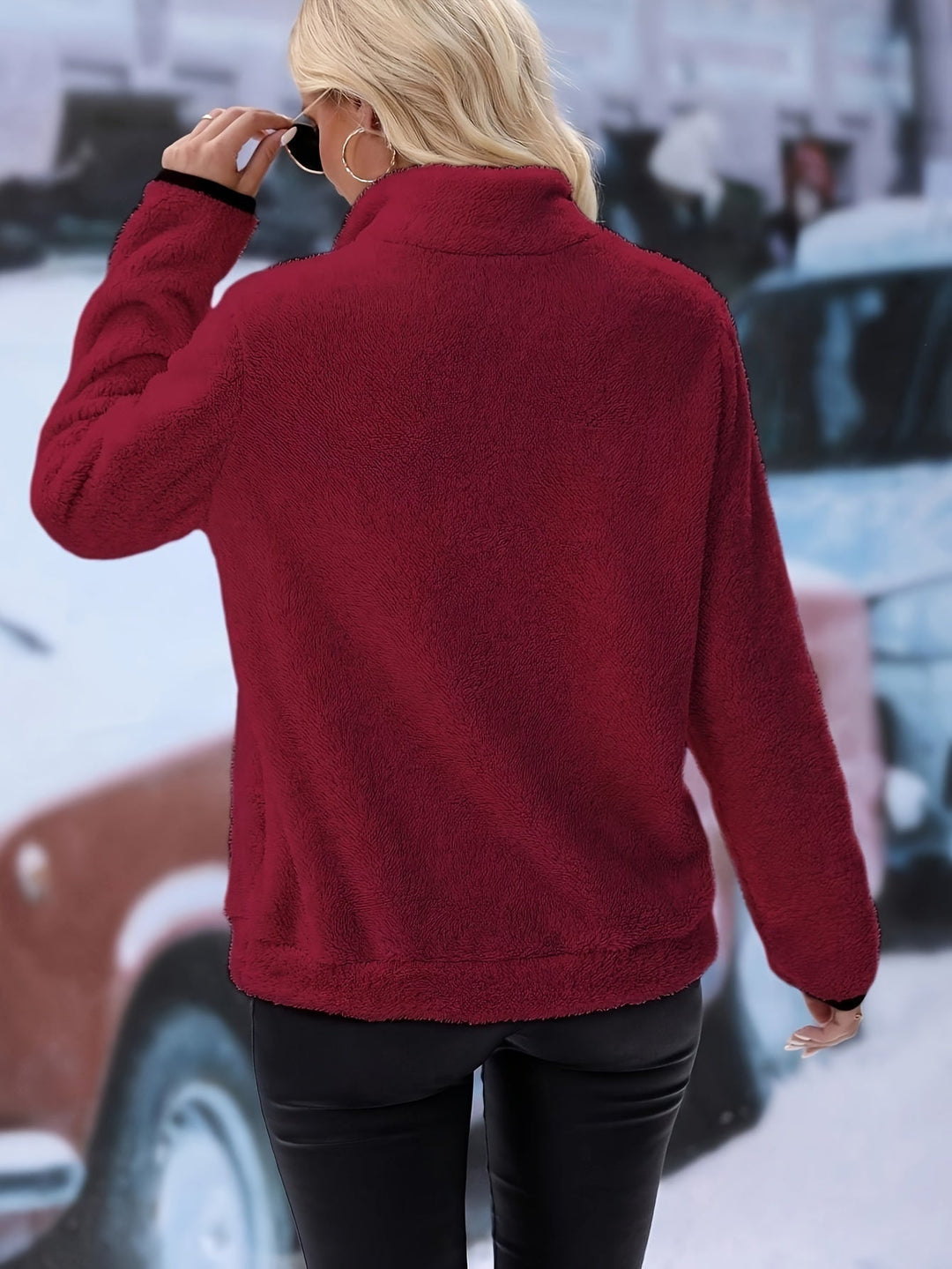 Stilla | Farvet Halv-lynlås Sweatshirt