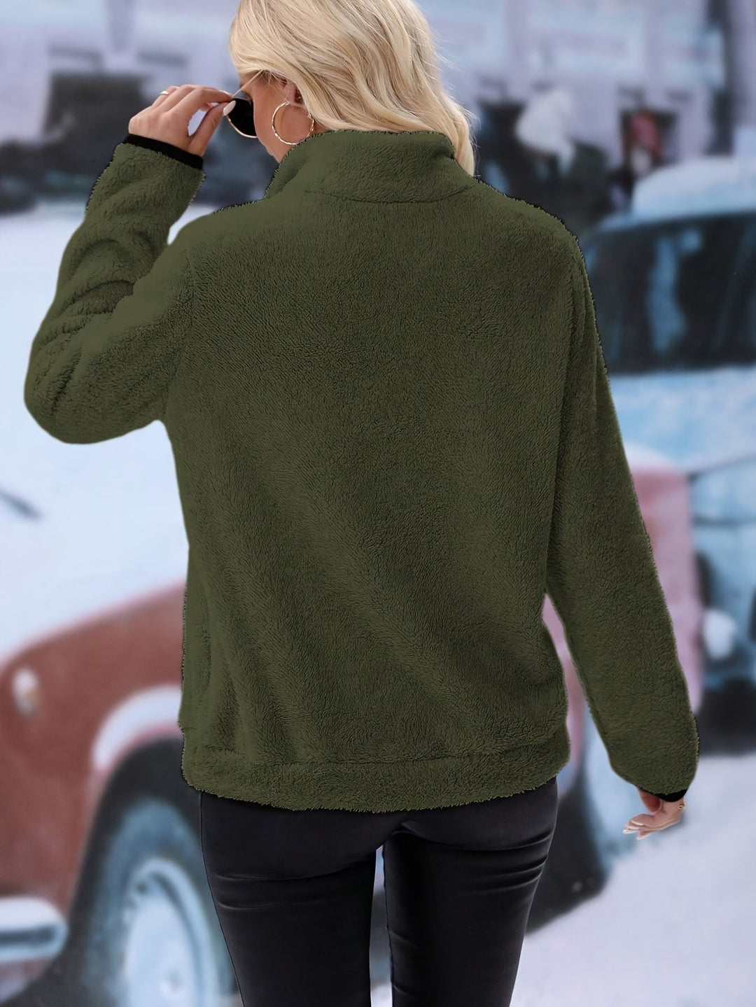 Stilla | Farvet Halv-lynlås Sweatshirt