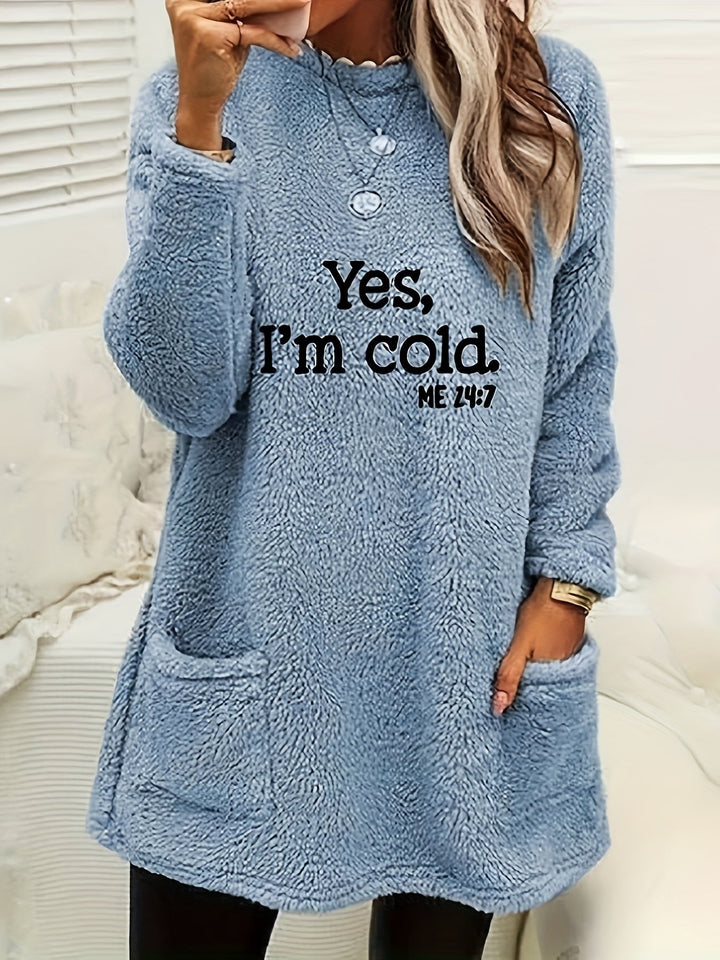 Stilla | Behagelig fleece-sweatshirt med tryk