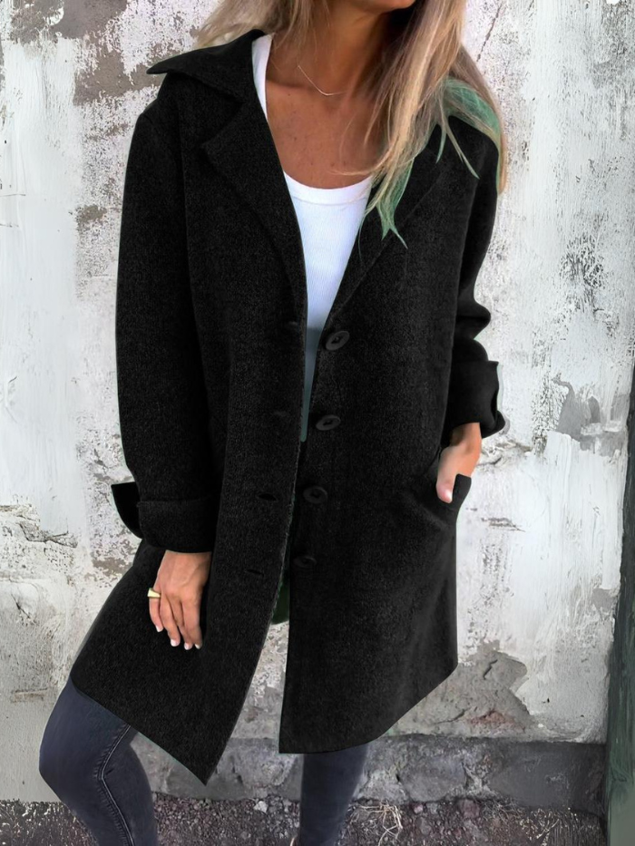 Stilla | Lang Cardigan Med Enkel Knapliste