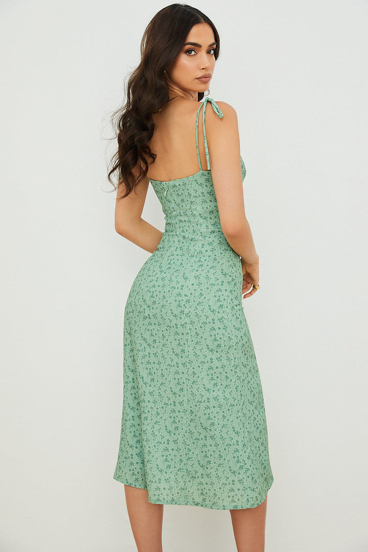 Stilla | Tonal Blomstret Midikjole