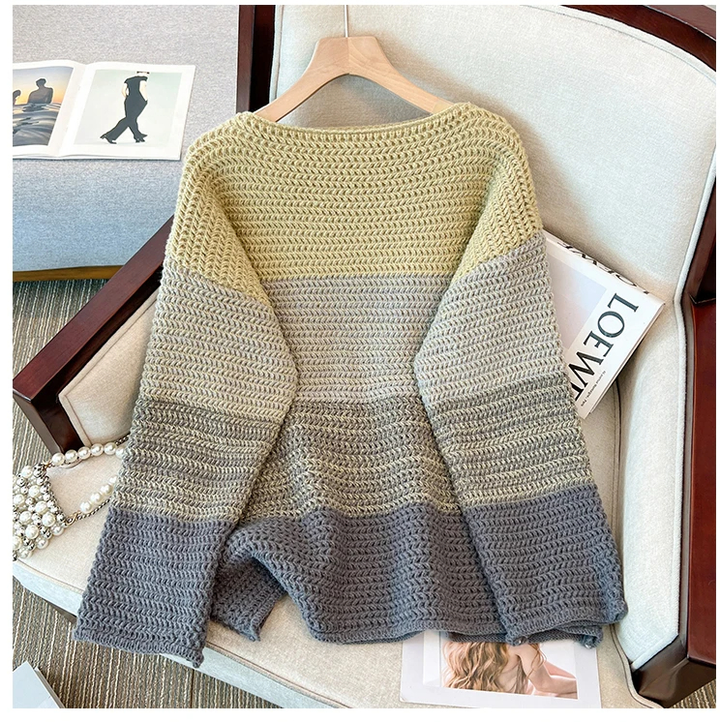 Stilla | Behagelig Plus Size Doven Dag Patch Farve Sweater