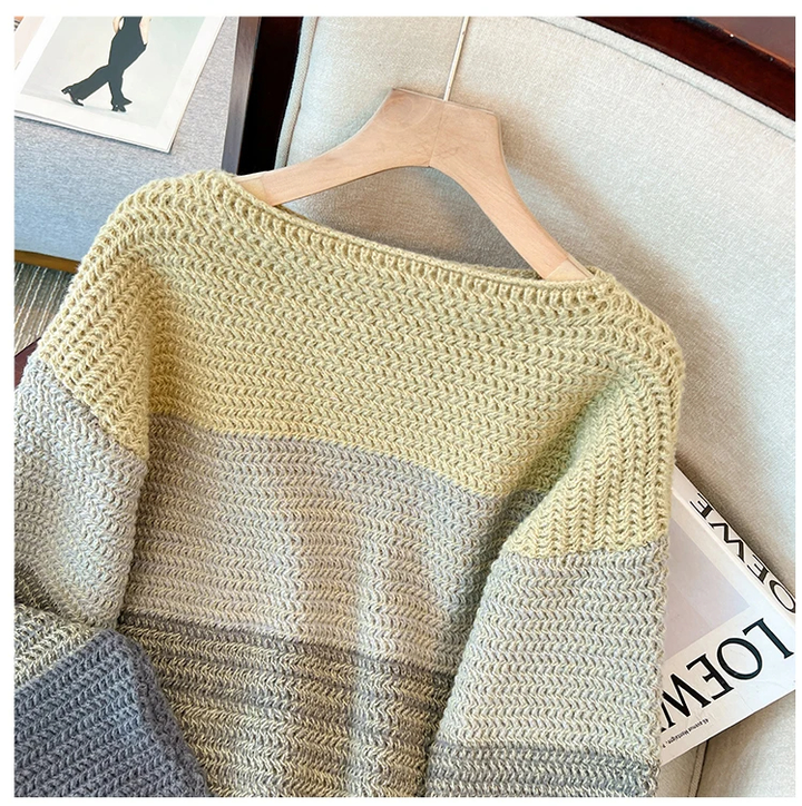 Stilla | Behagelig Plus Size Doven Dag Patch Farve Sweater
