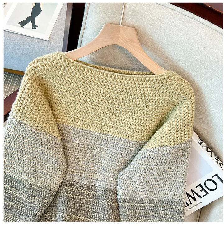 Stilla | Behagelig Plus Size Doven Dag Patch Farve Sweater