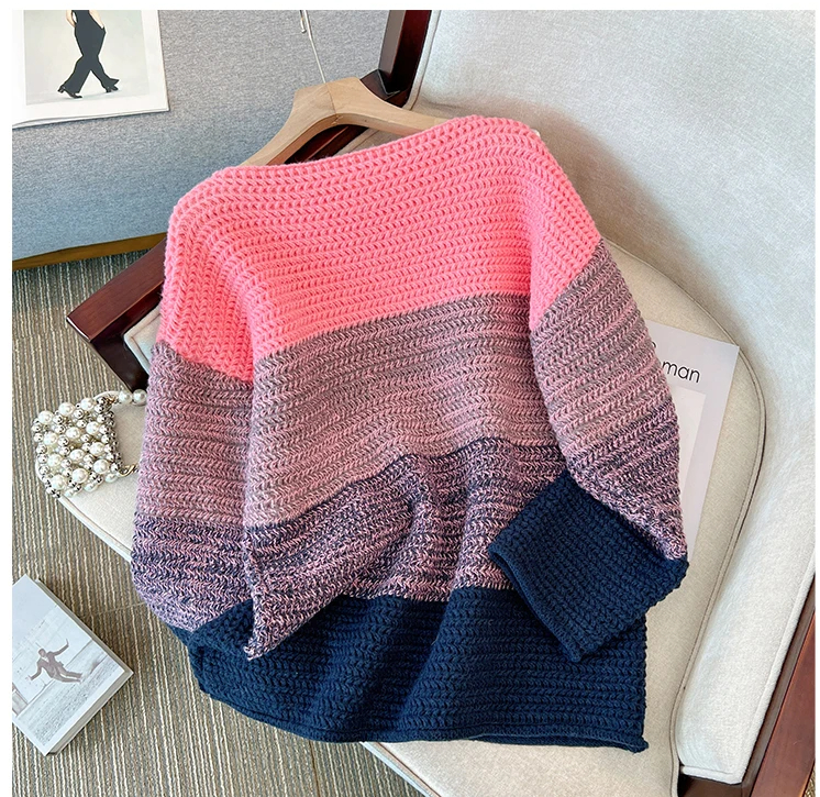Stilla | Behagelig Plus Size Doven Dag Patch Farve Sweater
