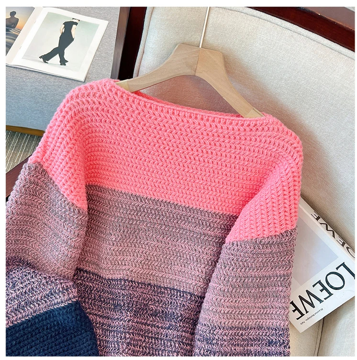 Stilla | Behagelig Plus Size Doven Dag Patch Farve Sweater