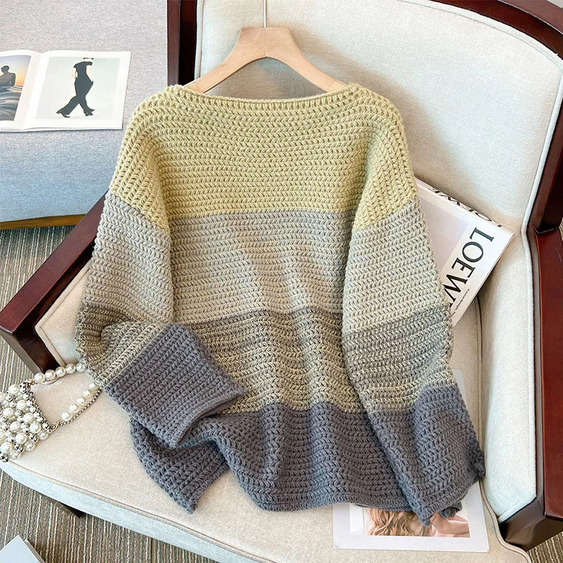 Stilla | Behagelig Plus Size Doven Dag Patch Farve Sweater