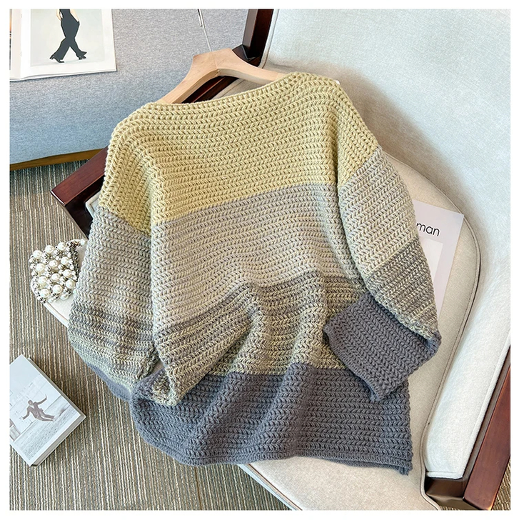 Stilla | Behagelig Plus Size Doven Dag Patch Farve Sweater